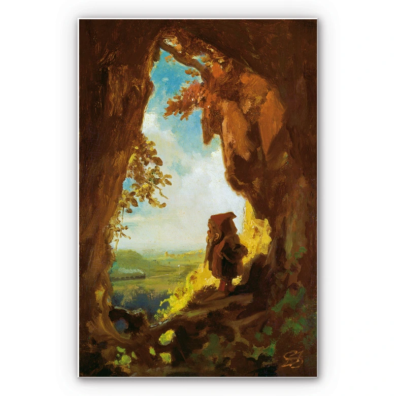Tableau Forex - Spitzweg - Gnome regardant un train 