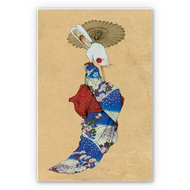 Wandbild Loske - Geisha Kaninchen 01 