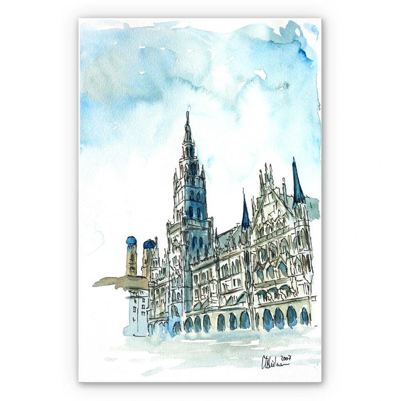 Wandbild Bleichner - Münchener Rathaus 