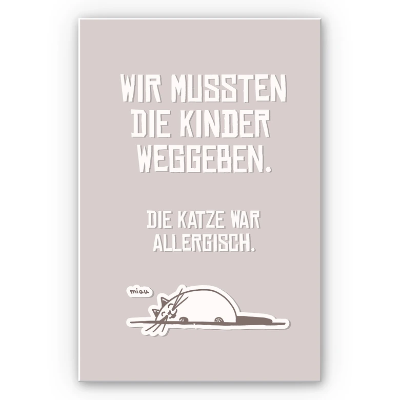 Wandbild Wir mussten die Kinder weggeben - Katze 