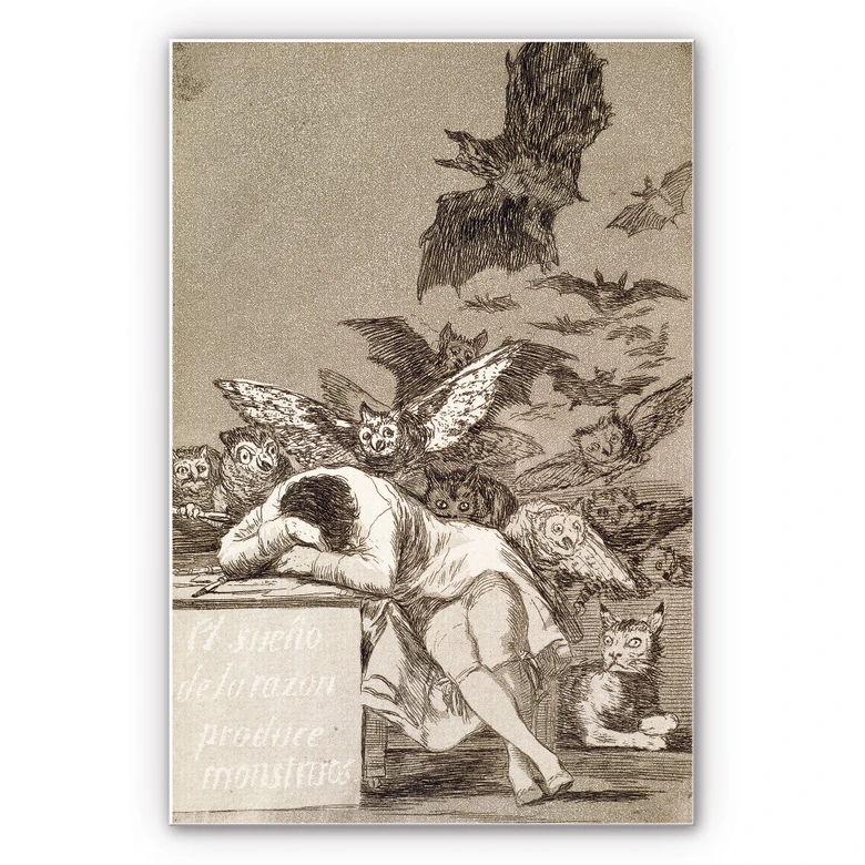 Wandbild de Goya - Der Schlaf der Vernunft gebiert Ungeheuer 