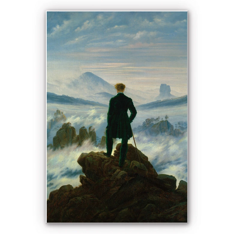 Wandbild Friedrich - Der Wanderer über dem Nebelmeer 