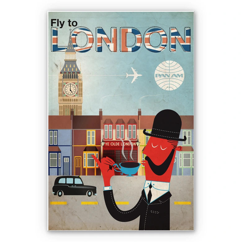 Wandbild PAN AM - Fly to London 