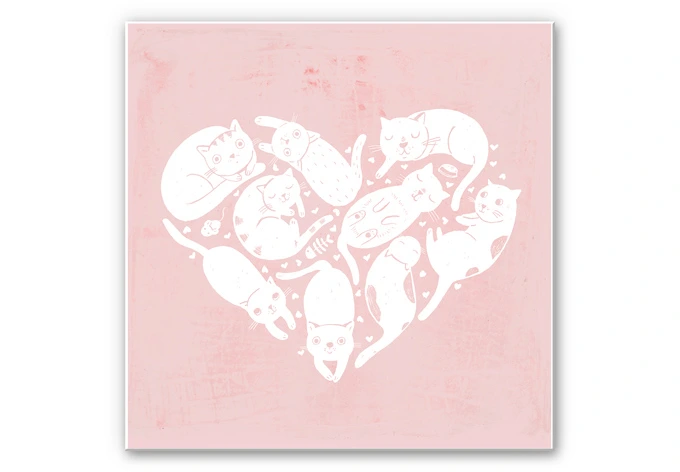 Wandbild Loske - Cat Heart 