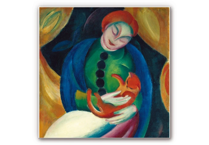 Wandbild Marc - Mädchen mit Katze 