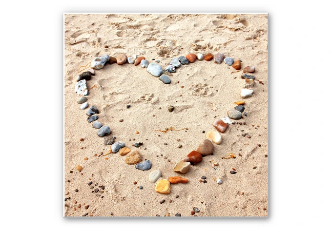 Wandbild Liebesstrand - quadratisch 