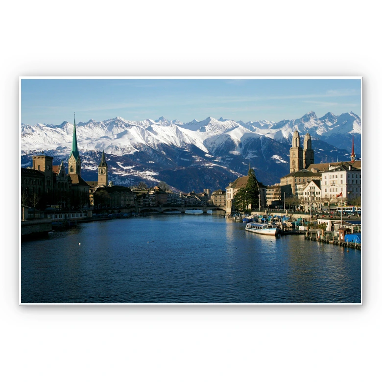 Tableau Forex - Lac de Zurich avec les Alpes 