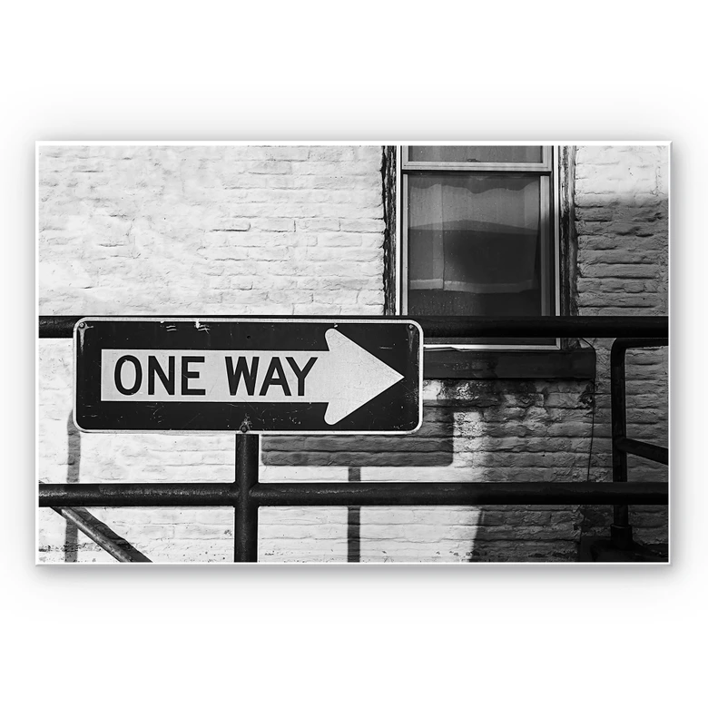 Wandbild Street Sign One way 