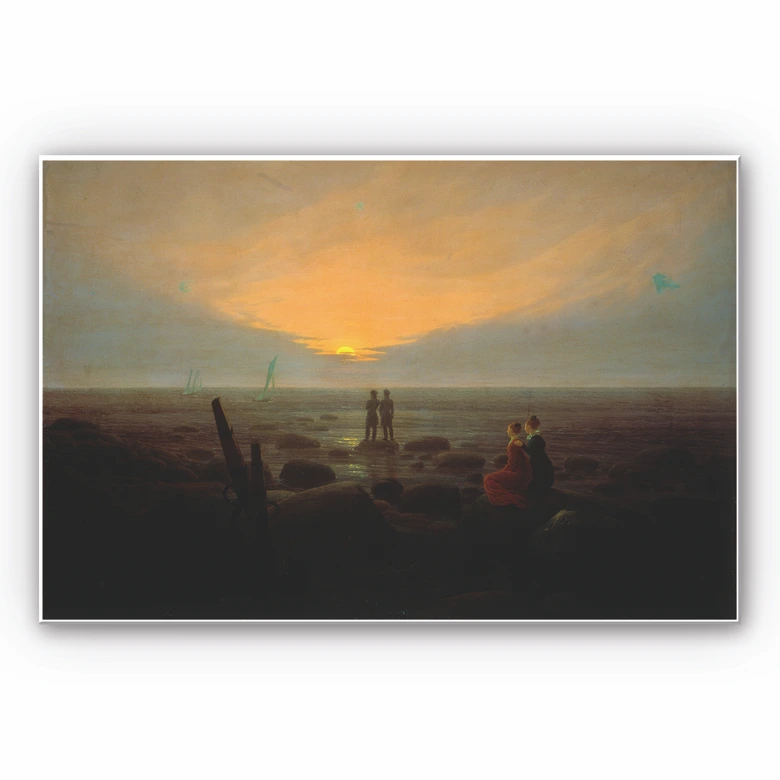 Wandbild Friedrich - Mondaufgang über dem Meer 