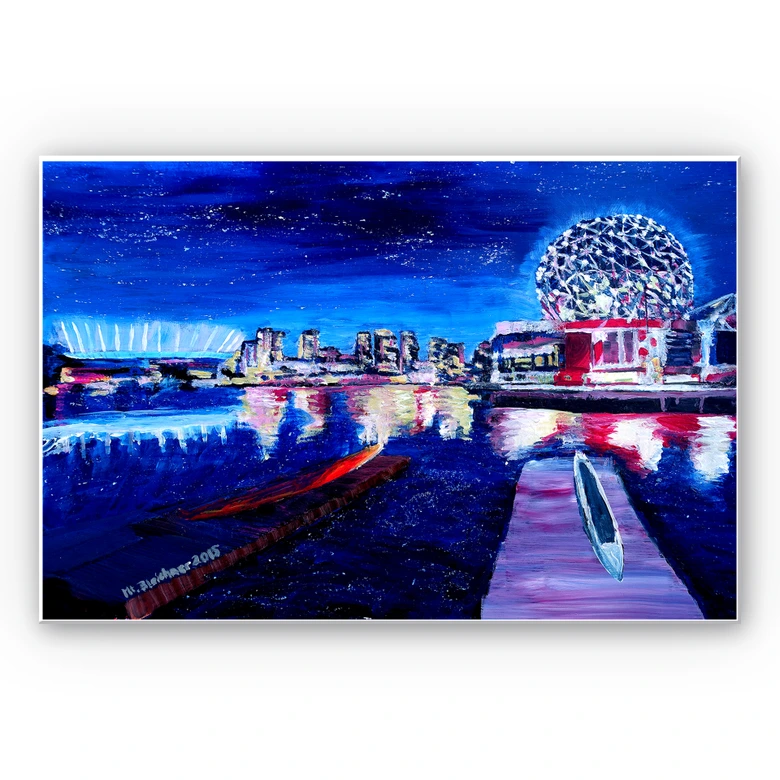 Wandbild Bleichner - Vancouver bei Nacht 