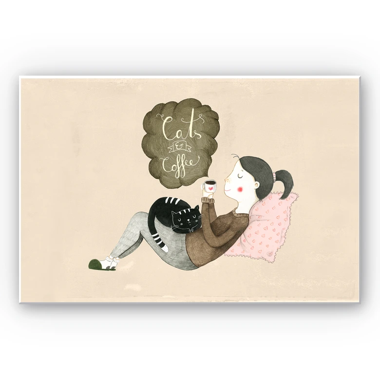 Wandbild Loske - Cats & Coffee 