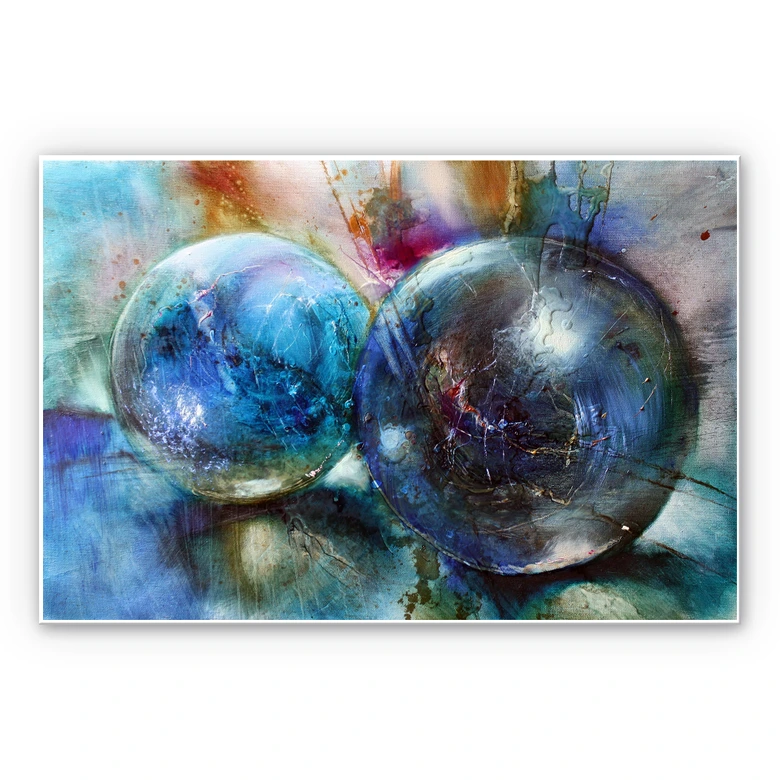 Wandbild Schmucker - Blaue Murmeln 