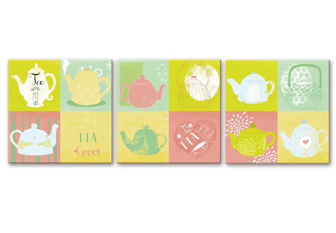 Wandbild Loske - Tea Time (3-teilig) 