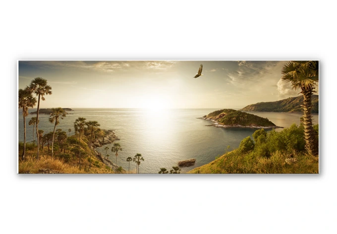 Wandbild Sonnenuntergang im Paradies - Panorama 
