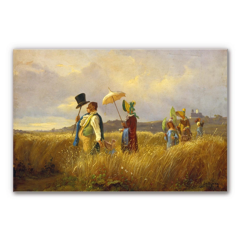 Wandbild Spitzweg - Der Sonntagsspaziergang 