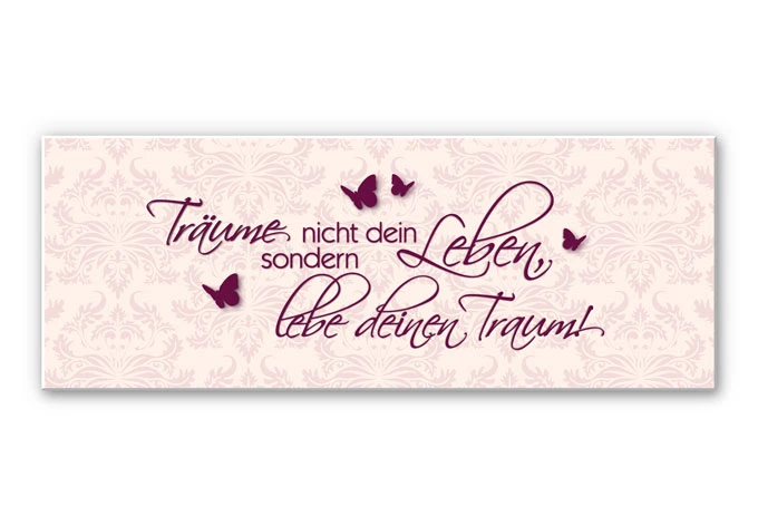 Wandbild Träume nicht dein Leben... Beere - Panorama 