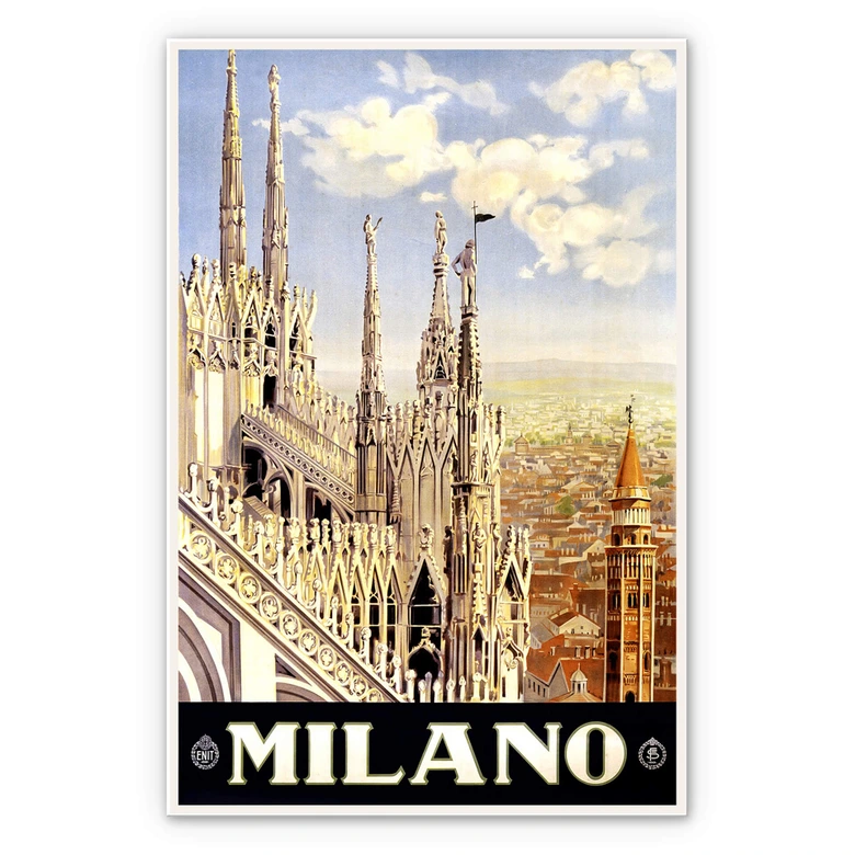 Wandbild Vintage Travel - Milano 