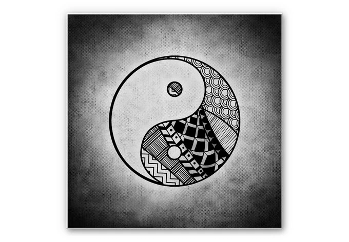 Wandbild Yin und Yang - quadratisch 