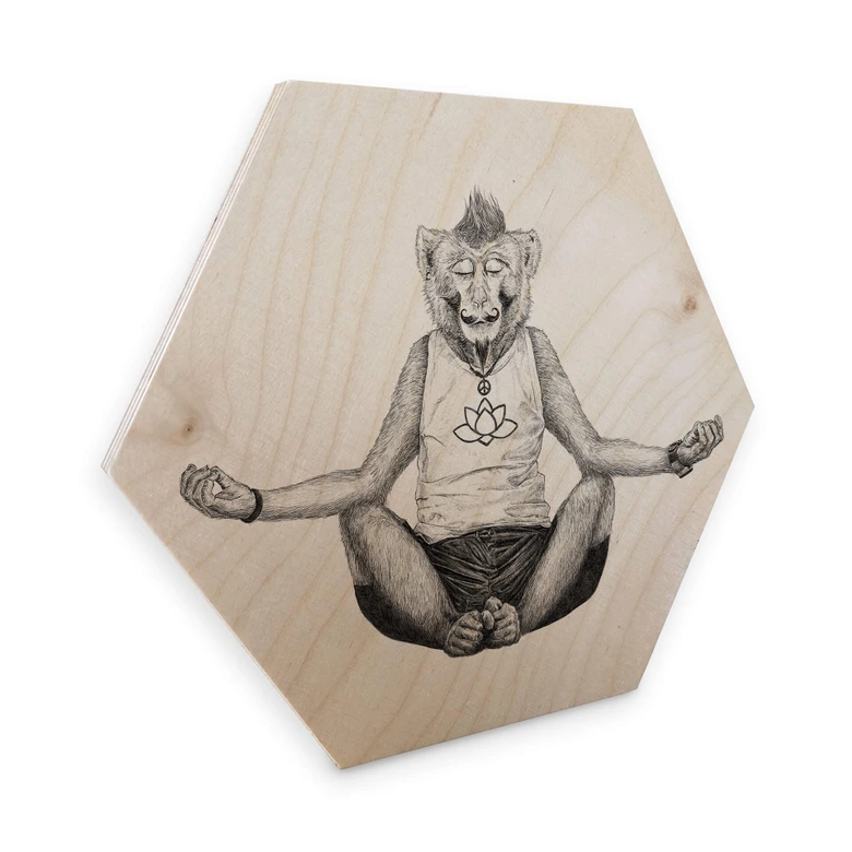 Hexagon - Holz Birke-Furnier Kools - Monkey Yoga 