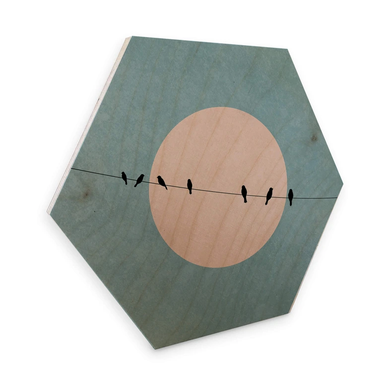Hexagon - Holz Birke-Furnier - Kubistika - Die Schönheit der Stille 