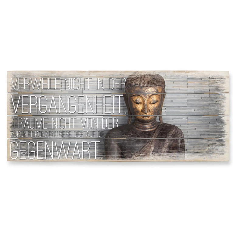 Holzbild Verweile nicht in der Vergangenheit... -Panorama 