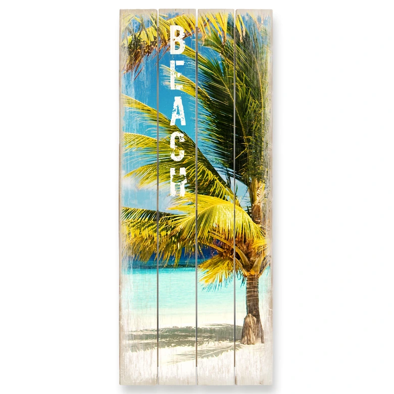 Houten Wanddecoratie Paradise - Beach - Panorama 