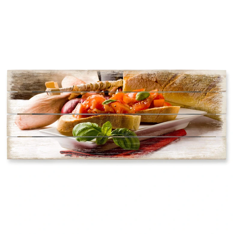 Holzbild Bruschetta all'Italiana - Panorama 