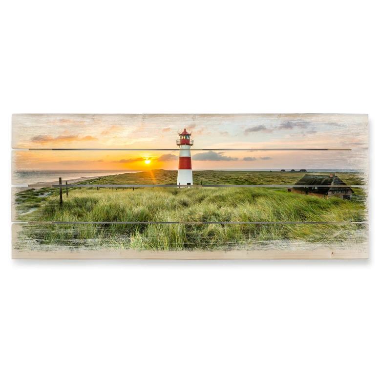 Holzbild Leuchtturm auf Sylt 