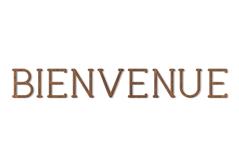 Lettres décoratives en bois acajou - Bienvenue 