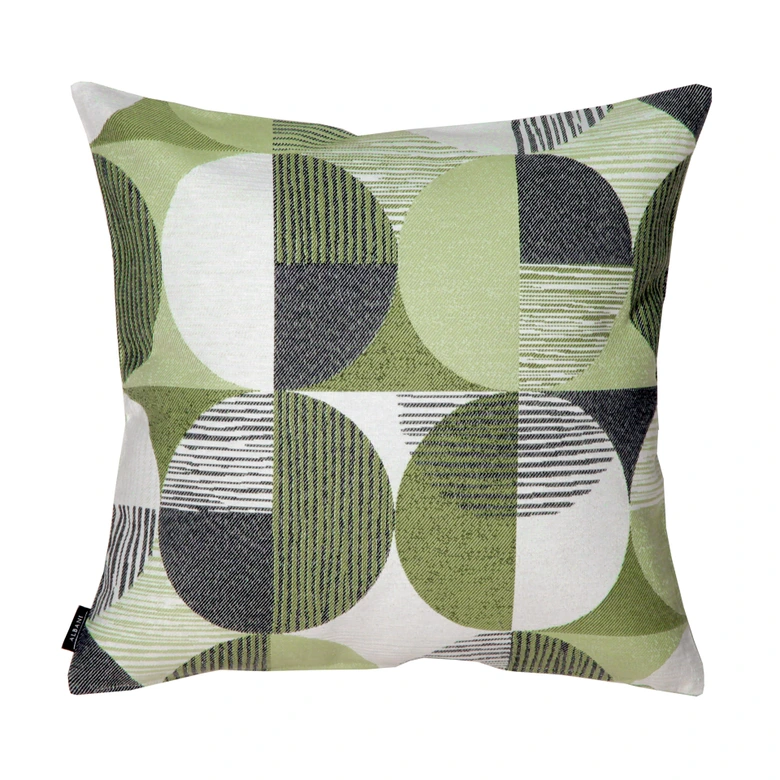 Gemusterte Kissenhülle mit Kreisen in hellgrün in 48x48 cm 