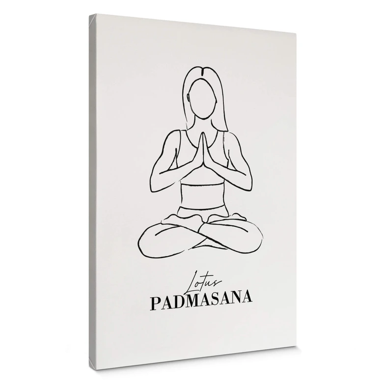 Leinwandbild Yoga - Lotus - Line Art 