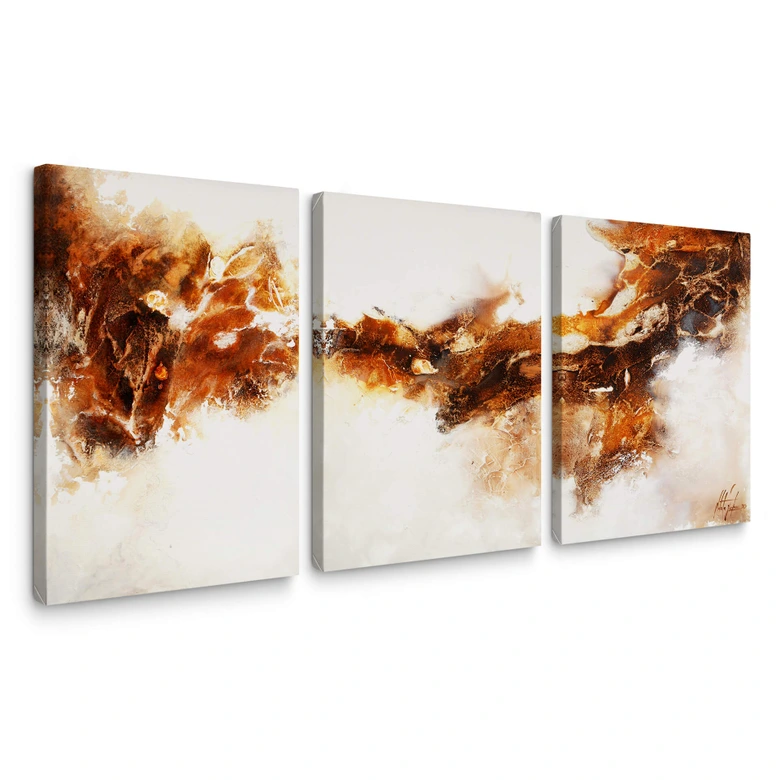 Leinwandbild Fedrau - Flüssiges Gold 02 (3-teilig) 
