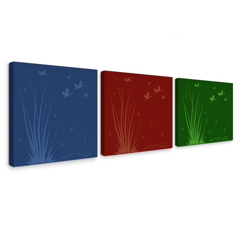 Leinwandbild Teichidyll (3-teilig) 