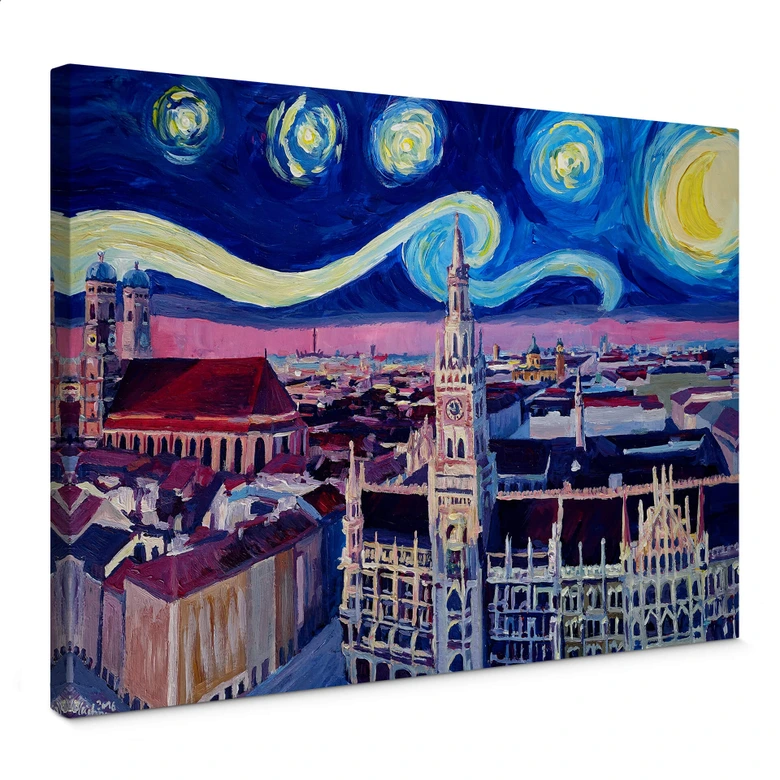 Leinwandbild Bleichner - München bei Nacht 