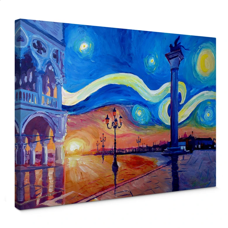 Leinwandbild Bleichner - Venedig bei Nacht 
