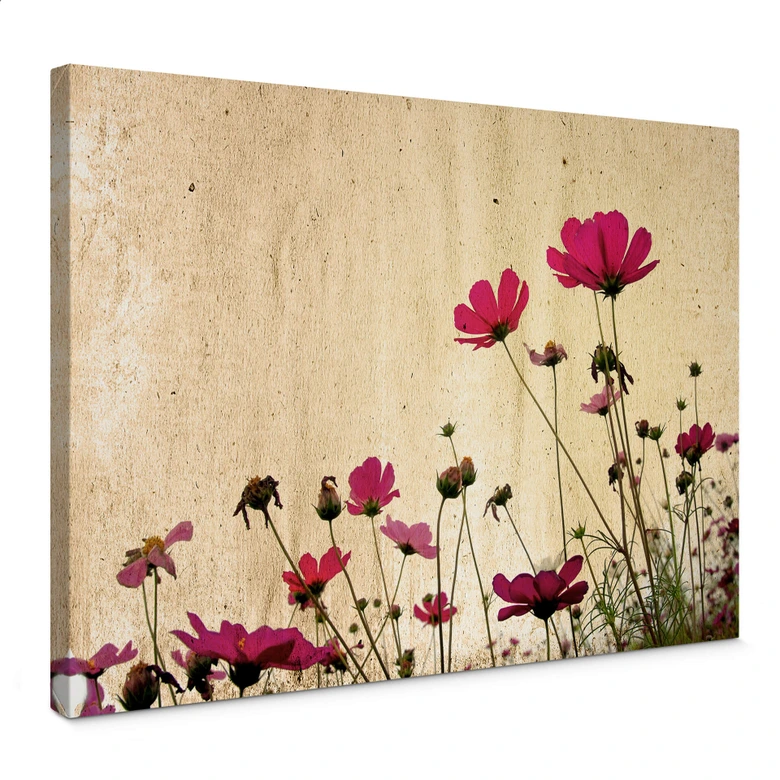 Canvas Bloemen in de wind 