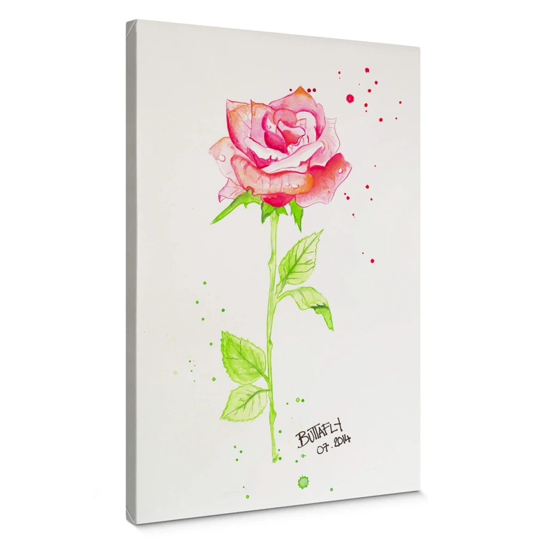 Leinwandbild Buttafly - Rose 