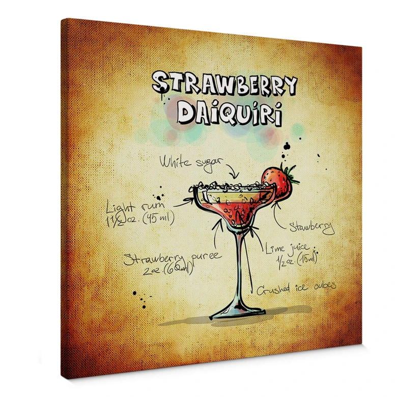 Canvas Strawberry Daiquiri - vierkant 