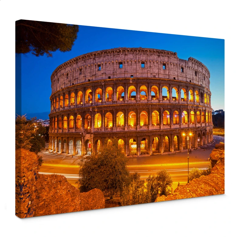 Leinwandbild Colosseum bei Nacht 