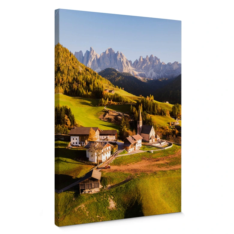 Leinwandbild Colombo - Kleines Dorf in den Dolomiten 