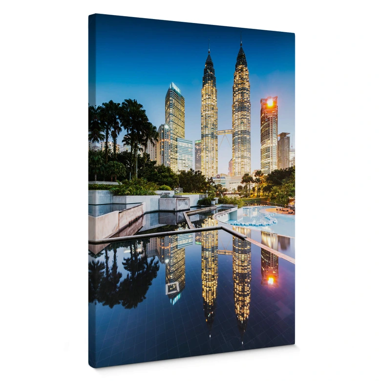 Leinwandbild Colombo - Petronas Towers bei Nacht 
