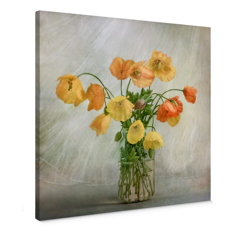 Tableau en toile Disher - Coquelicots dans un vase 