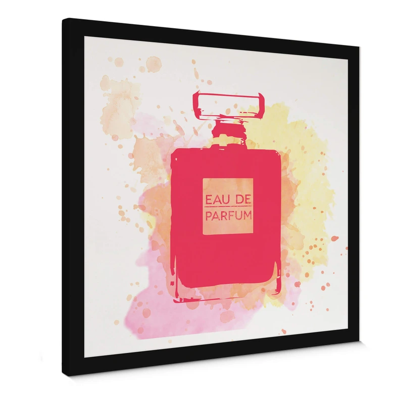 Leinwandbild Eau de Parfum Aquarell - Pink 