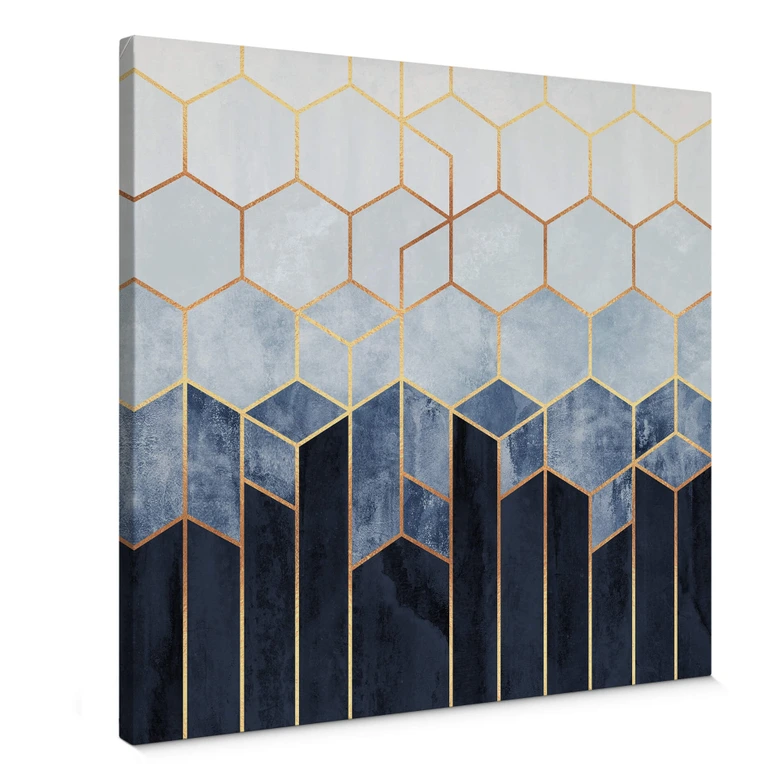 Canvas Fredriksson - Blue & White Hexagons 