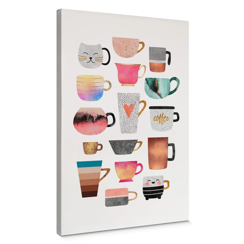 Lienzo Fredriksson - Tazas de café: Allerlei colorido 