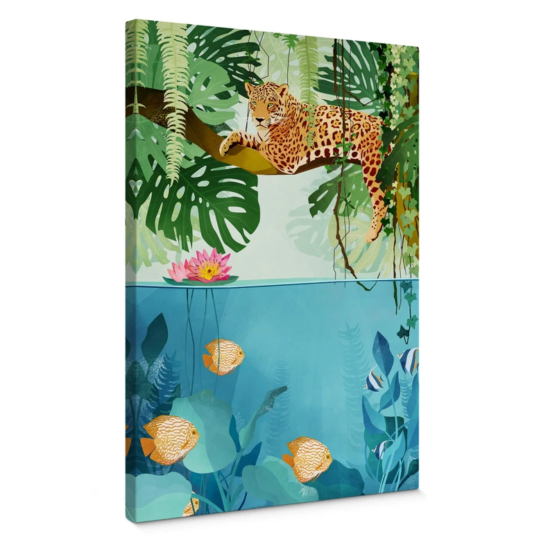 Leinwandbild Goed Blauw - Tiger im Dschungel 