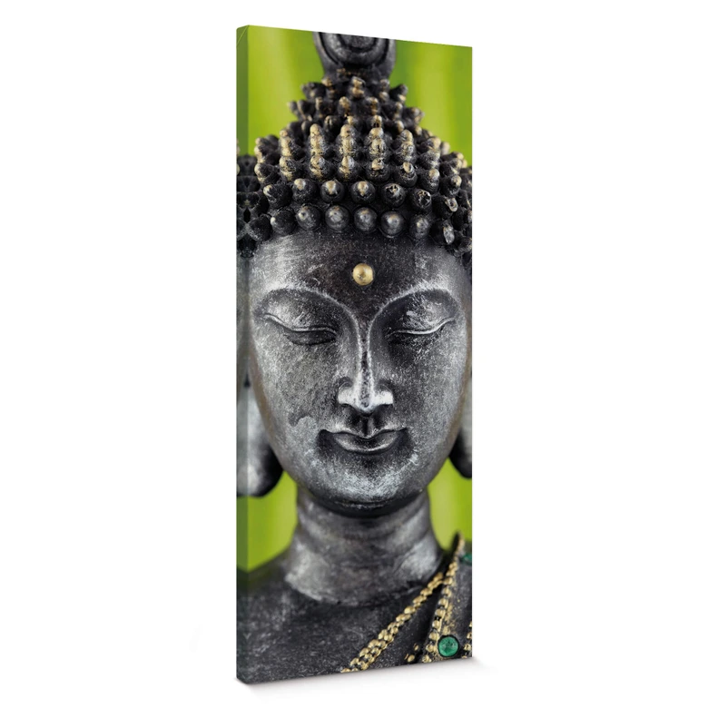 Canvastavla Grön Buddha - Panorama 