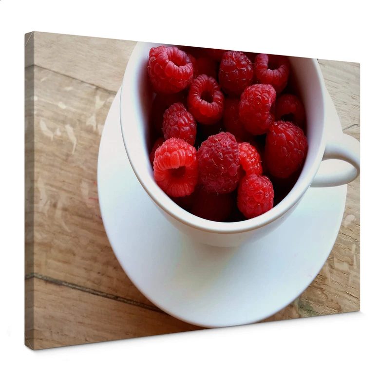 Leinwandbild Himbeer-Dessert 