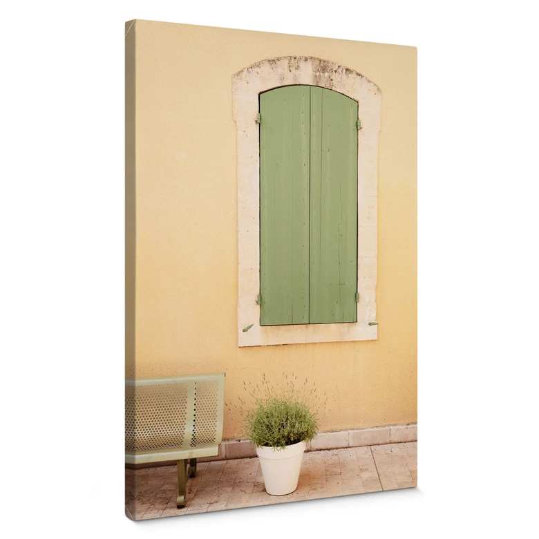 Leinwandbild Hugonnard - Grünes Holzfenster 