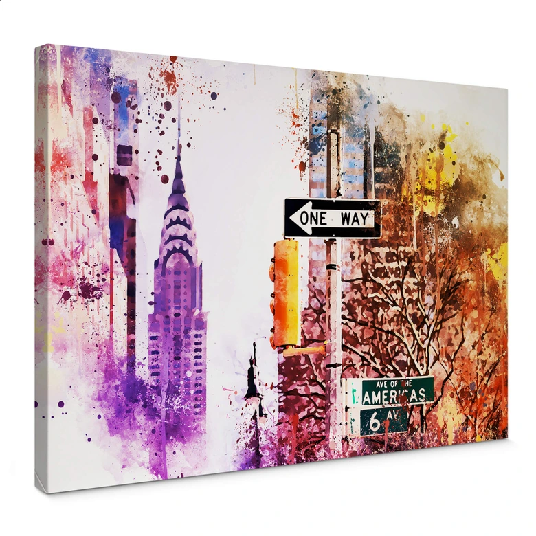 Leinwandbild Hugonnard - Watercolour: The Empire State Building 